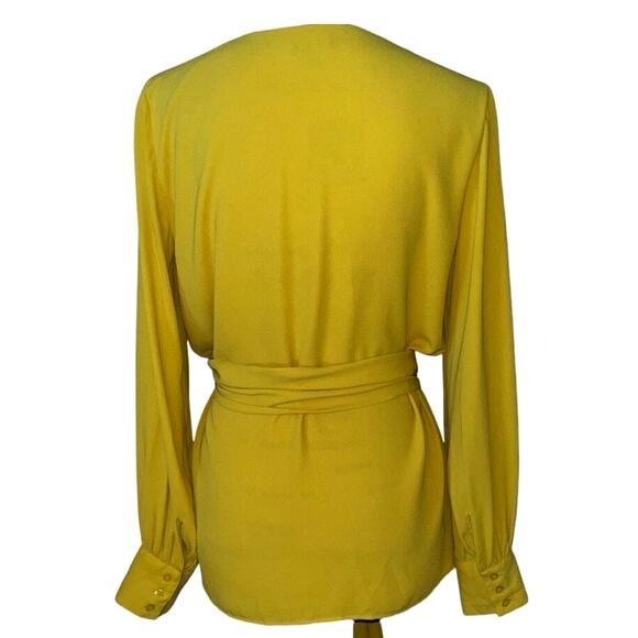 Ann Taylor golden v-neck belted blouse small - Picture 7 of 7